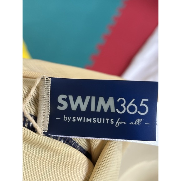 Woman's Blue Green Striped Swim Top Adj Straps Vacation Summer Plus Size 28 - Picture 5 of 10